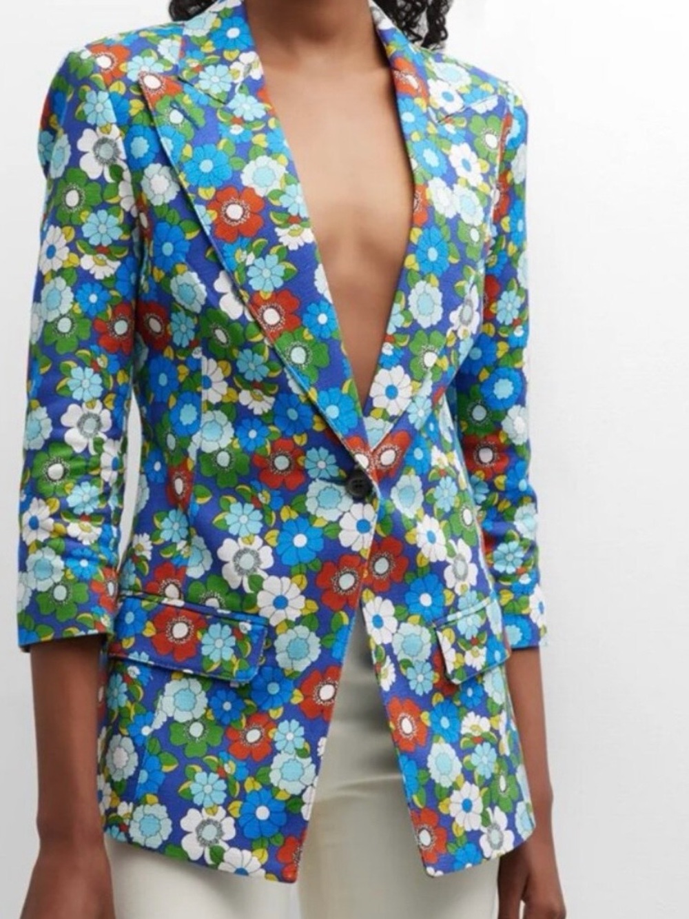 Smythe Multicolor Blue Floral Blazer